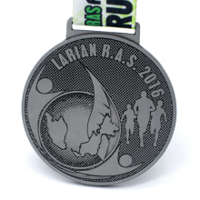 Günstige Custom Metal 2D Antique Silver Finisher Runner Award Sportmedaille